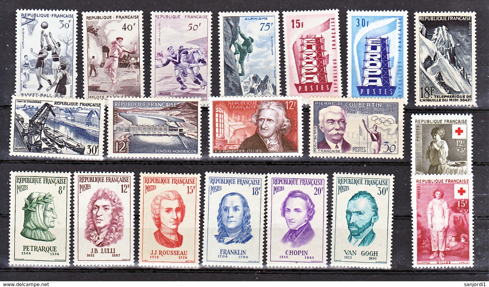 France 1956 1050 1090 Poste Neuf Avec Trace De Charnière* TB MH CoN CHARNELa Cote 96 - 1950-1959