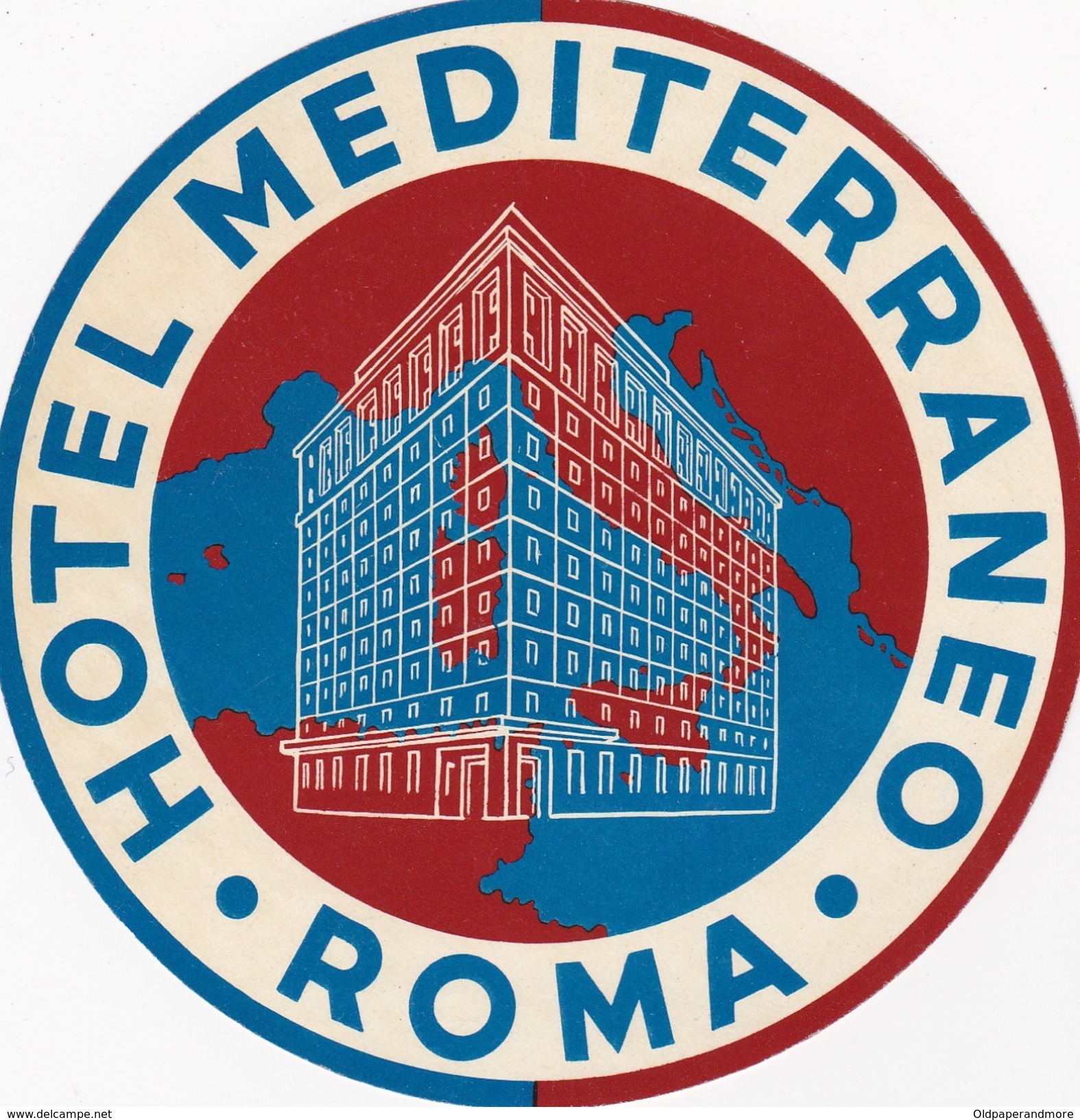 ITALY ITALIA -  HOTEL LUGAGGE  LABEL - HOTEL MEDITERRANEO - ROMA - Hotel Labels