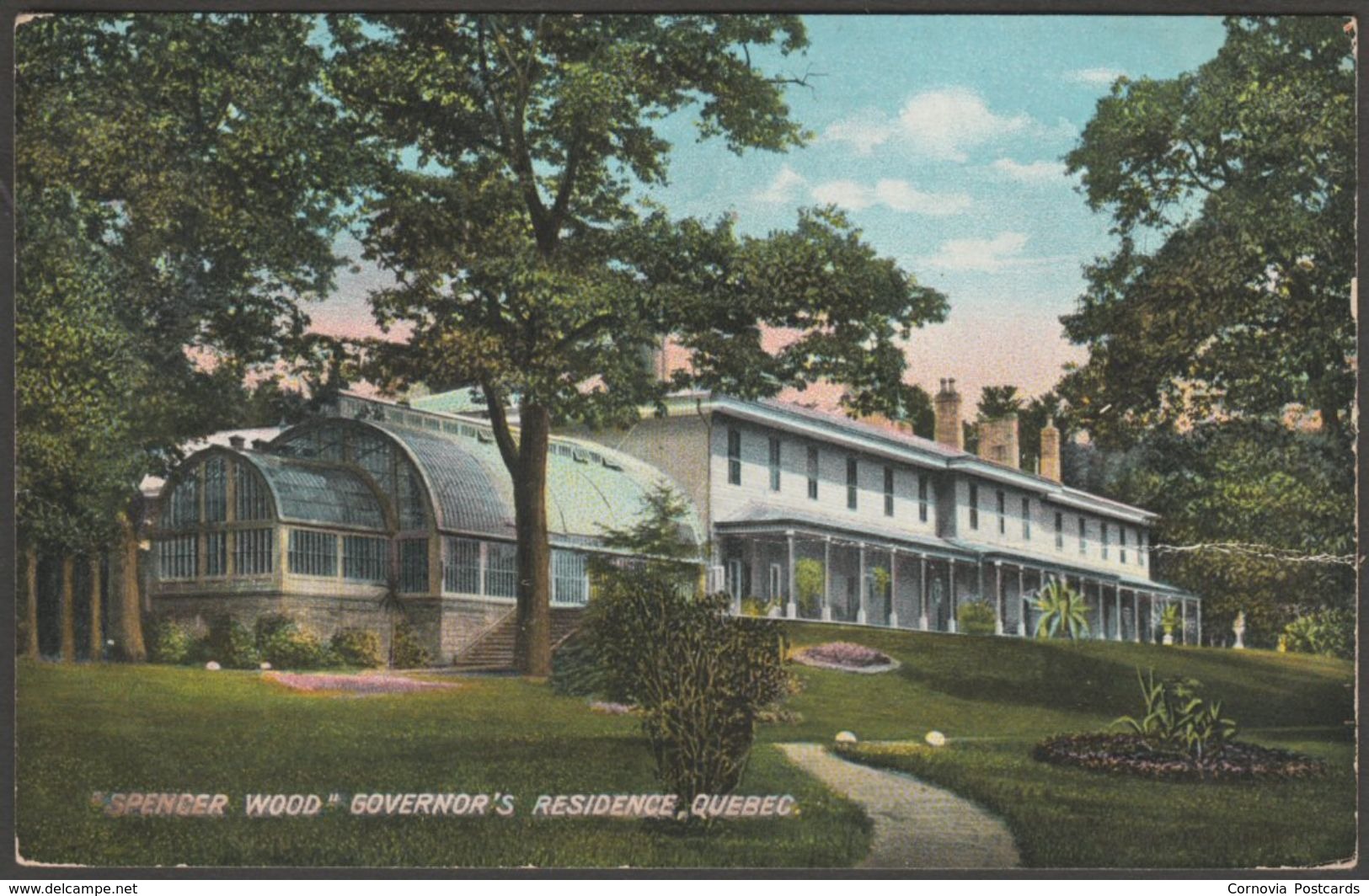 Governor's Residence, Spencer Wood, Quebec, Canada, C.1910 - Walsh Postcard - Québec - La Cité