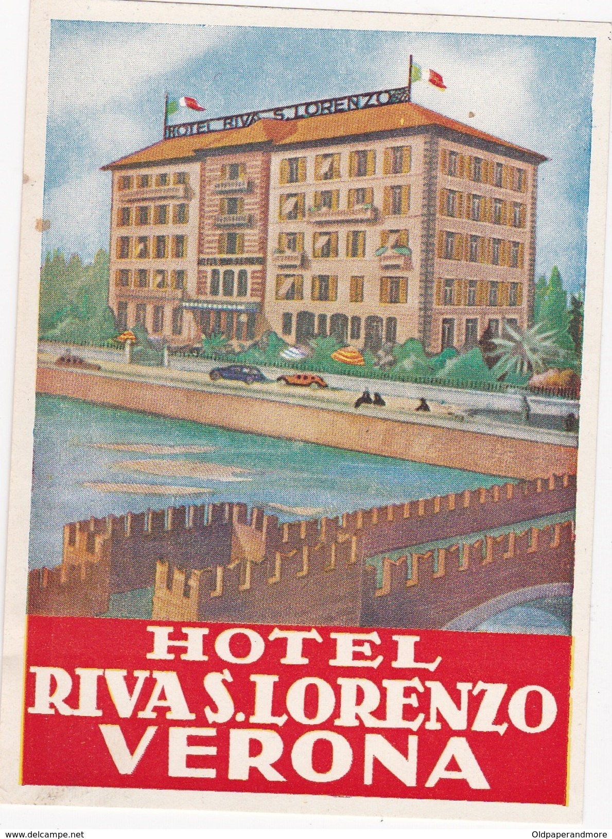 ITALY ITALIA  -  HOTEL LUGAGGE  LABEL - HOTEL RIVA S. LORENZO - VERONA - Hotel Labels