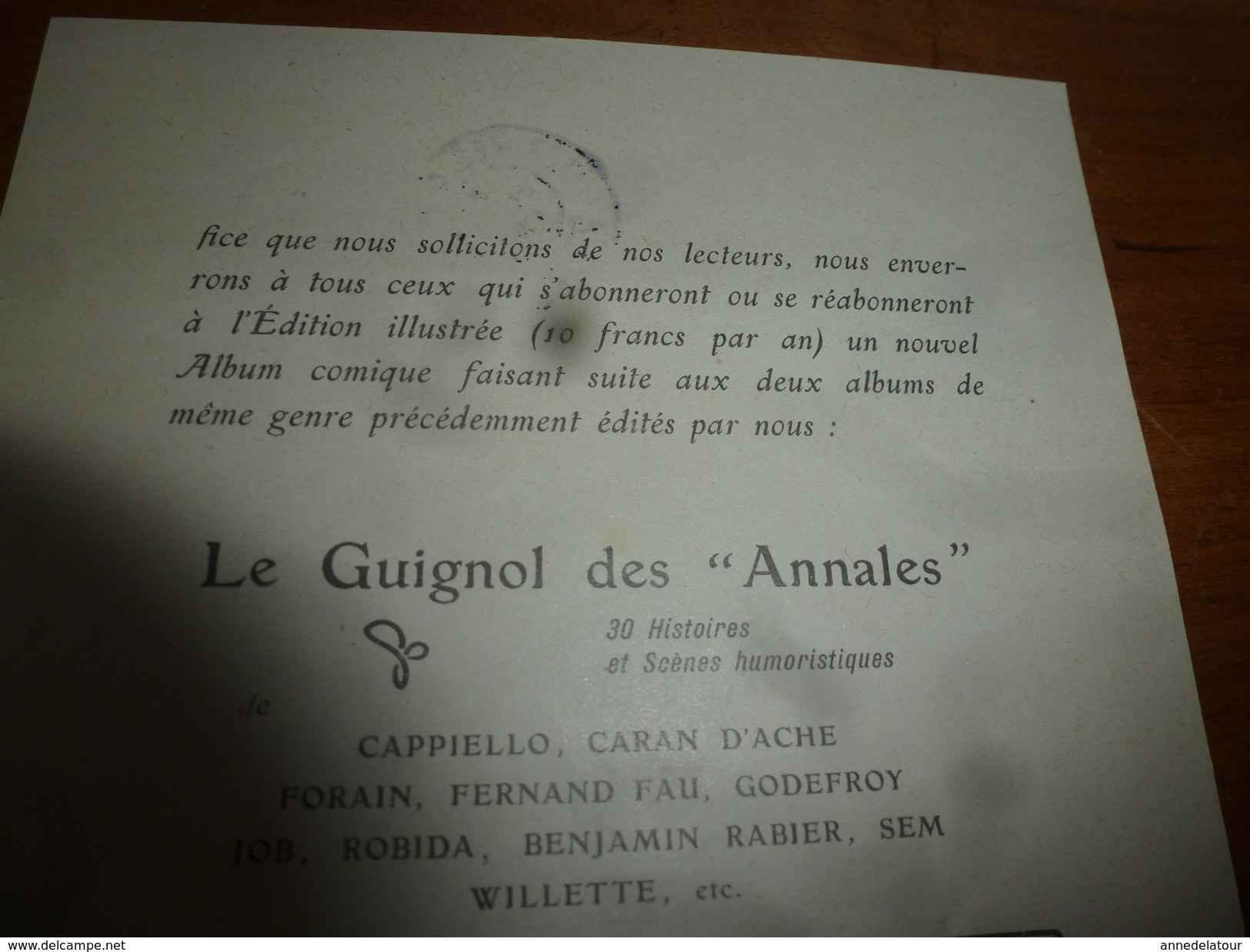 1905  Publicité Pour Abonnement Au GUIGNOL Des ANNALES - Publicités