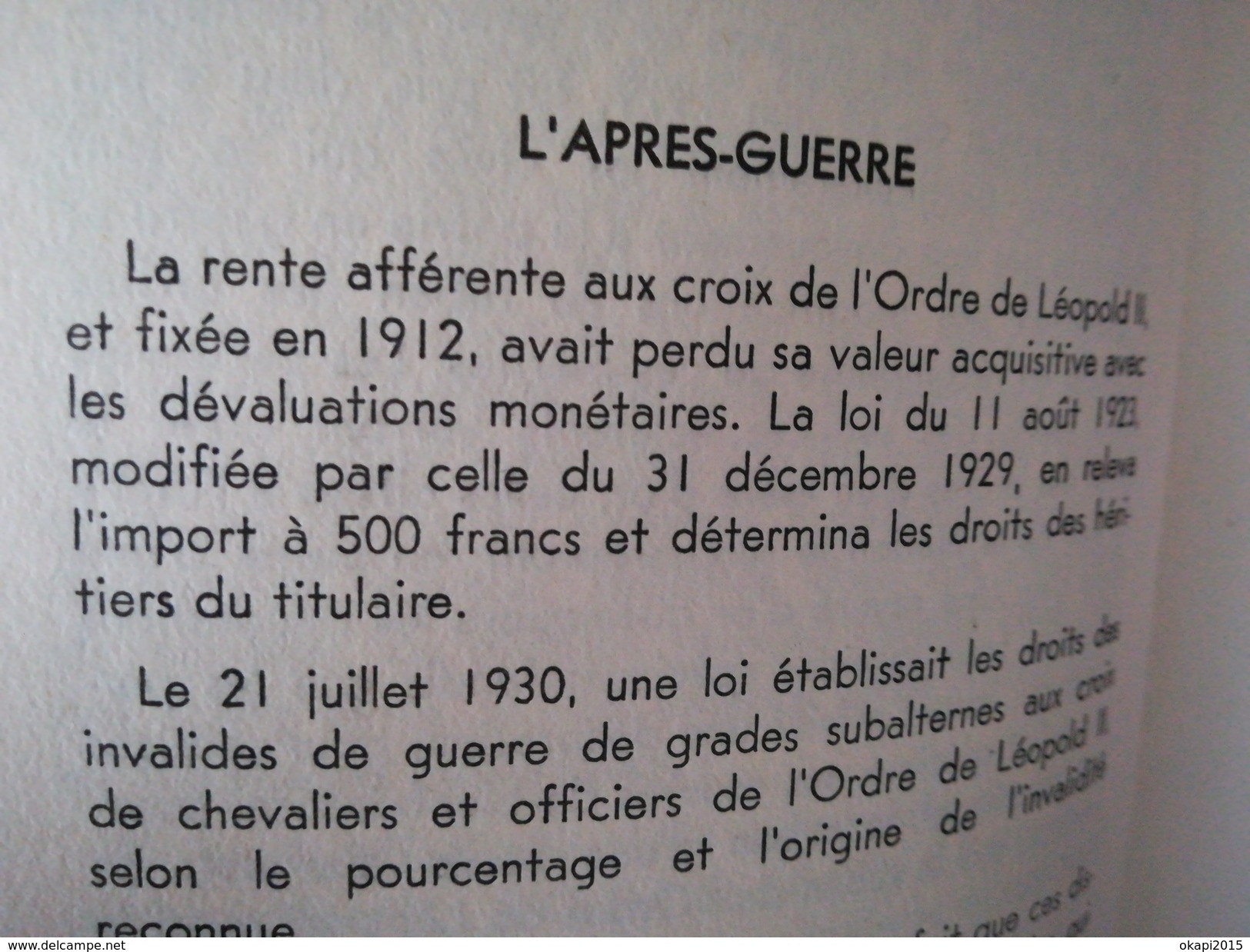 DE LA TOISON D OR À L ORDRE DE LEOPOLD  II   HISTOIRE DES ORDRES DÉCORATIONS  DISTINCTIONS  EN BELGIQUE -  ANNÉE 1939