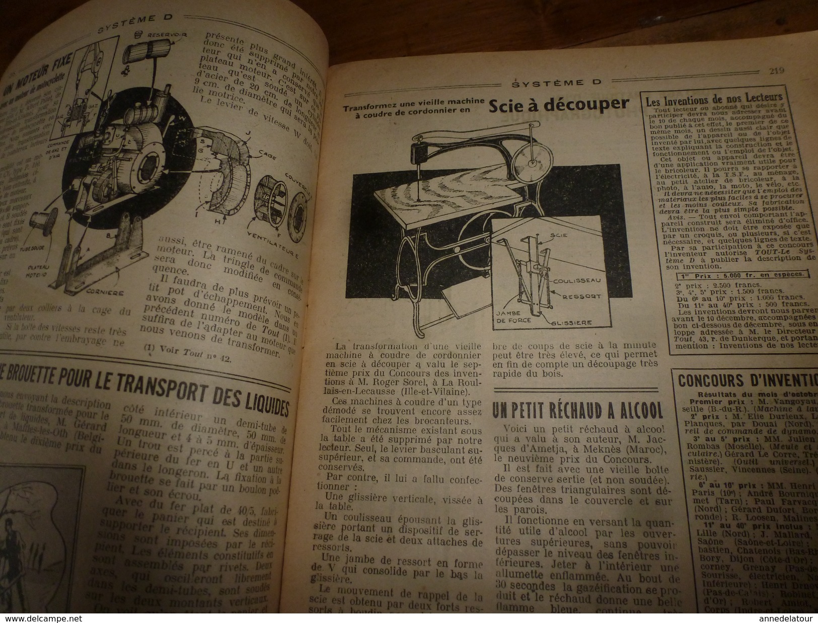 1949 Tout Le Système D :Faire --> Cyclo-Moteur 2 pl;Pyrograveur;Lanterne-sécurité,Cloture de terrain,Couveuse artif;etc