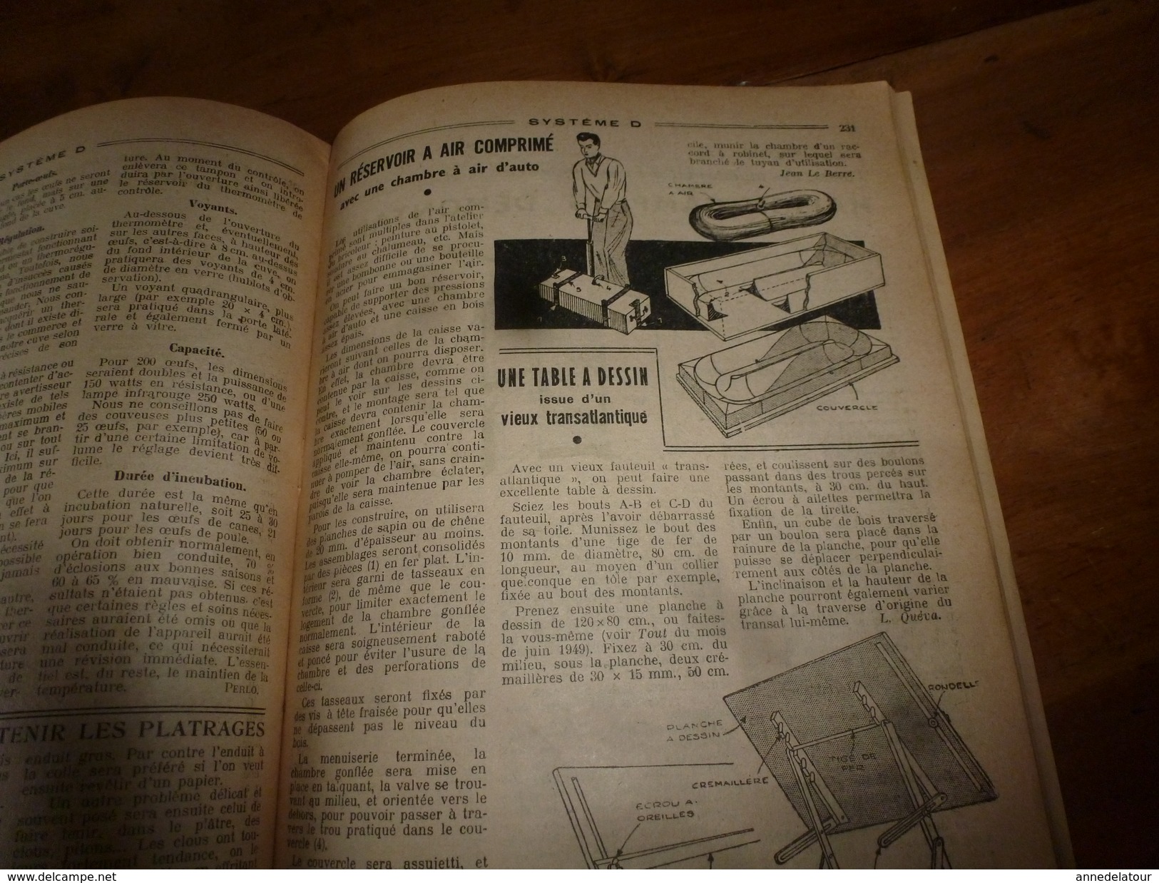 1949 Tout Le Système D :Faire --> Cyclo-Moteur 2 pl;Pyrograveur;Lanterne-sécurité,Cloture de terrain,Couveuse artif;etc