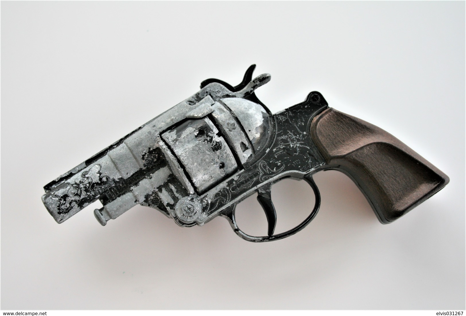 Vintage TOY GUN : GONHER N°74 - L=16cm - 19??s - Made In Spain - Keywords : Cap Gun - Cork - Rifle - Revolver - Pistol - Decorative Weapons