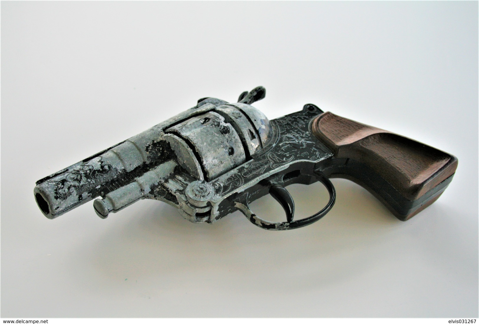 Vintage TOY GUN : GONHER N°74 - L=16cm - 19??s - Made In Spain - Keywords : Cap Gun - Cork - Rifle - Revolver - Pistol - Armes Neutralisées