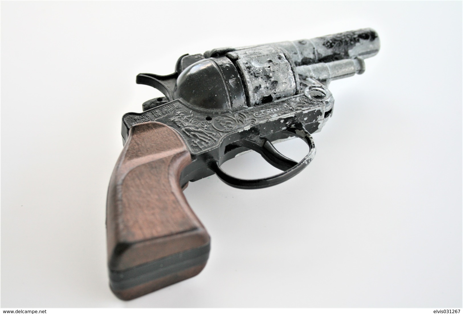 Vintage TOY GUN : GONHER N°74 - L=16cm - 19??s - Made In Spain - Keywords : Cap Gun - Cork - Rifle - Revolver - Pistol - Decorative Weapons