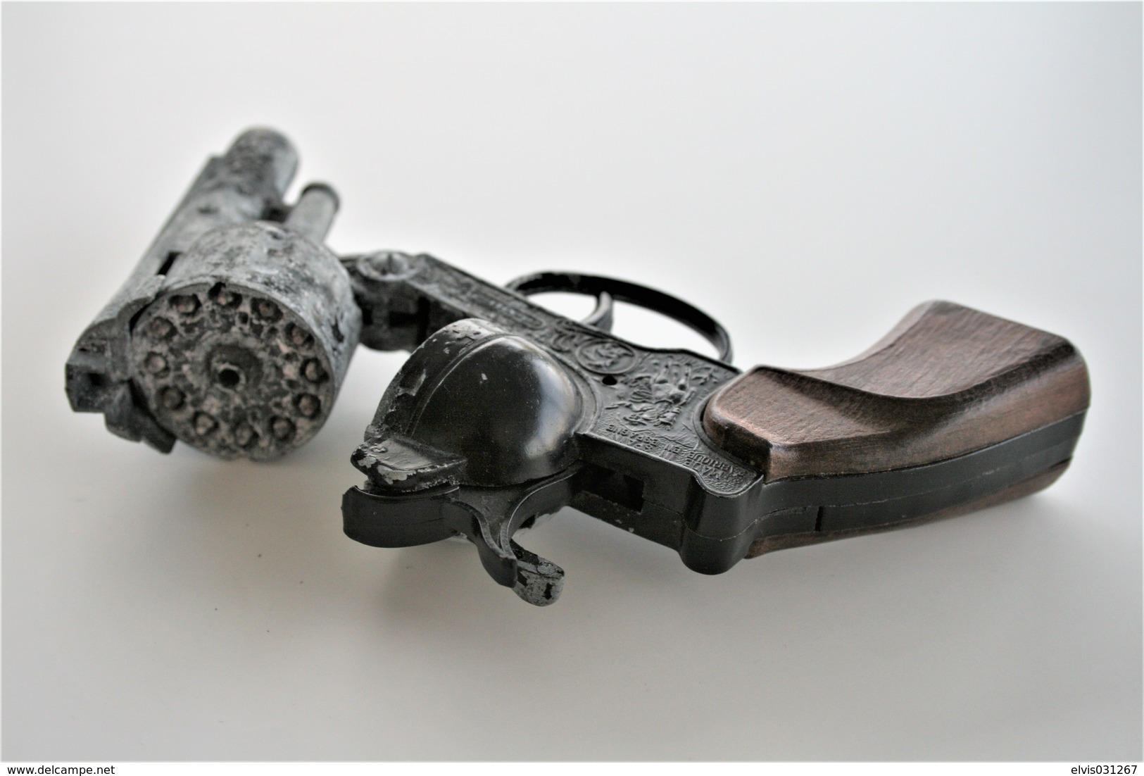 Vintage TOY GUN : GONHER N°74 - L=16cm - 19??s - Made in Spain - keywords : Cap Gun - Cork - Rifle - Revolver - Pistol