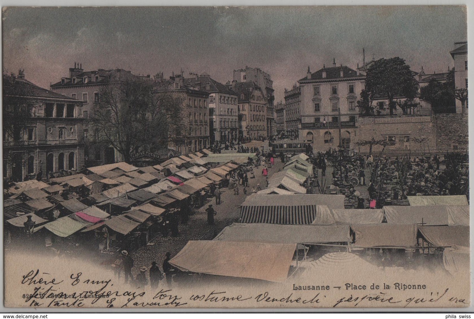 Lausanne - Place De La Riponne - Marche - Photo: W. Stocker - Autres & Non Classés