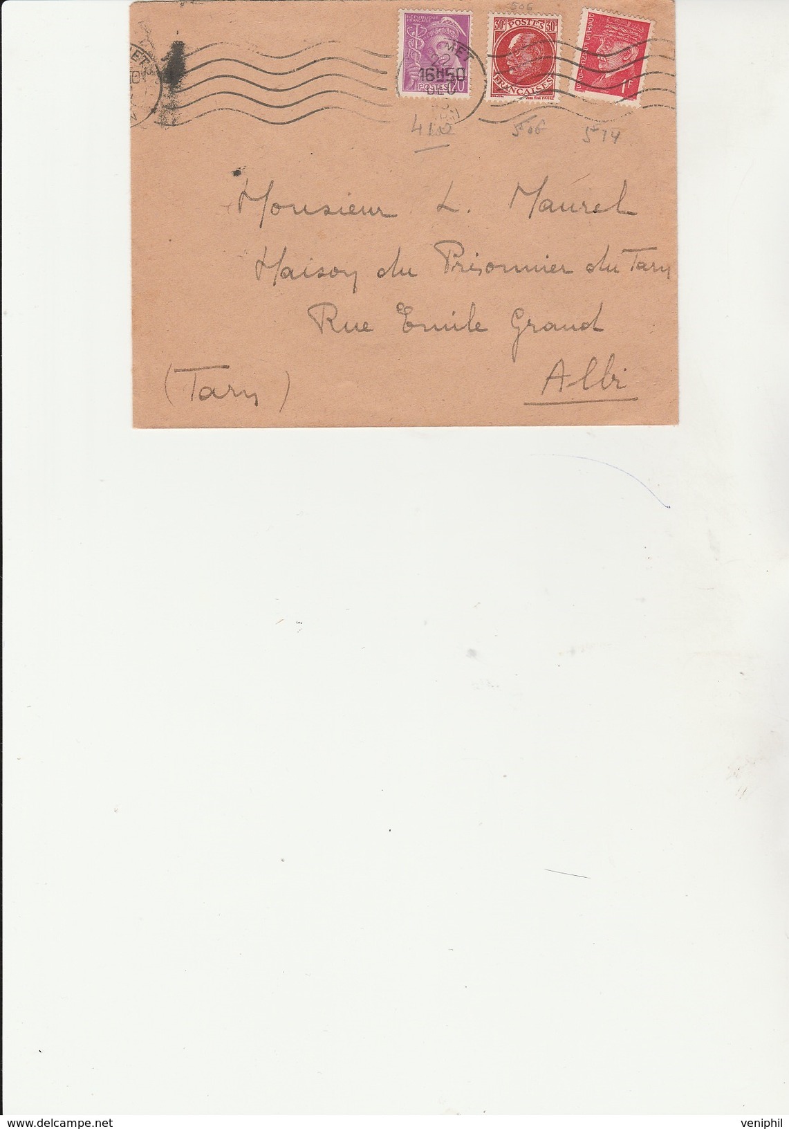 LETTRE AFFRANCHIE N° 410 + N° 506 + N° 514  ONDULE 1943 - Other & Unclassified