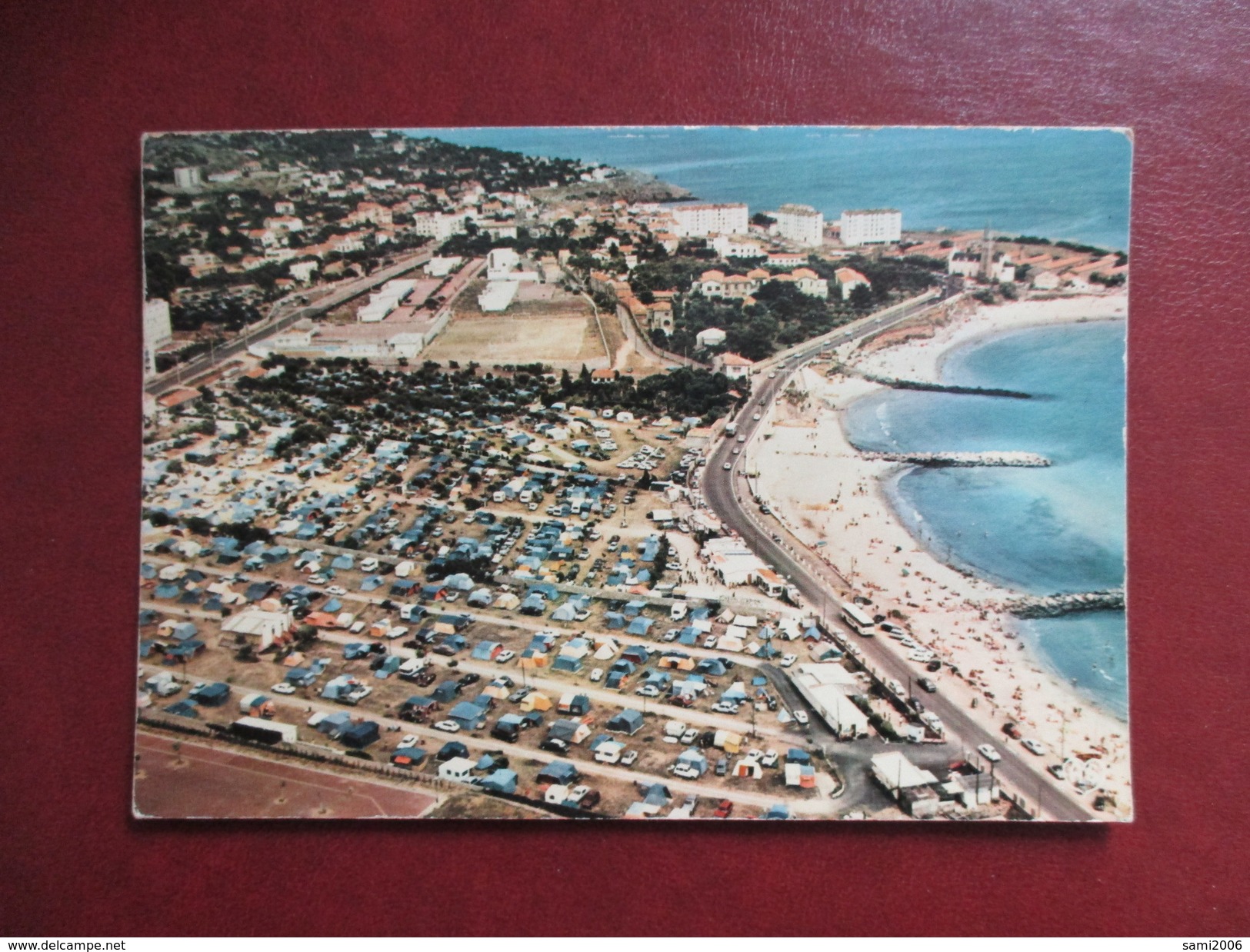 CPA  34 SETE PLAGE DE LA CORNICHE AVEC SES CAMPINGS VUE AERIENNE - Sete (Cette)