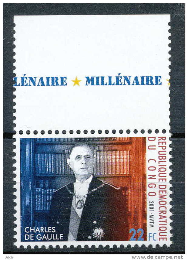 D- RD CONGO 2001 - N° 1889, Général De Gaulle, Célébrité, Président.SNC. - De Gaulle (Général)