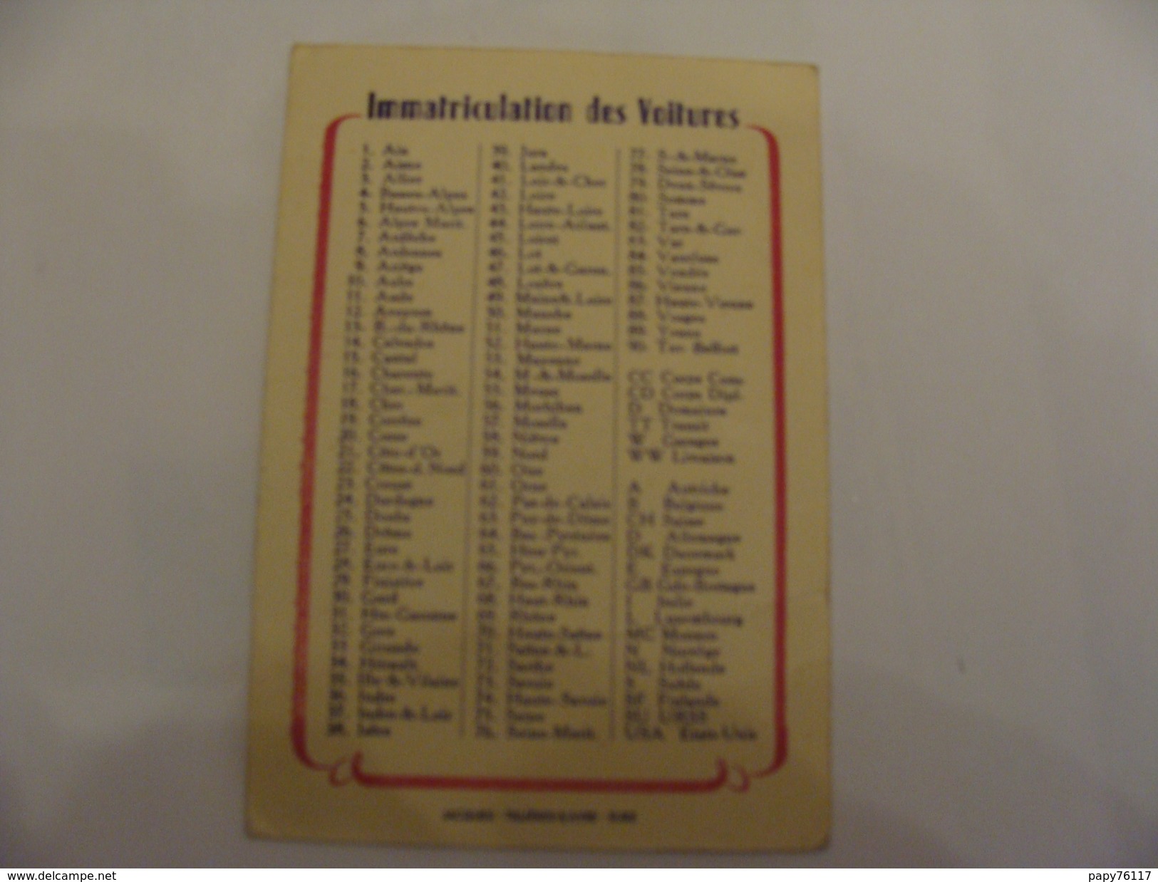 NONANT LE PIN  GENISE ST  PIERRE   C.FRESNAYE   TEL 50   ARRIERE DE CETTE CARTE DE VISITE IMMATRICULATION DES VOITURES - Publicités