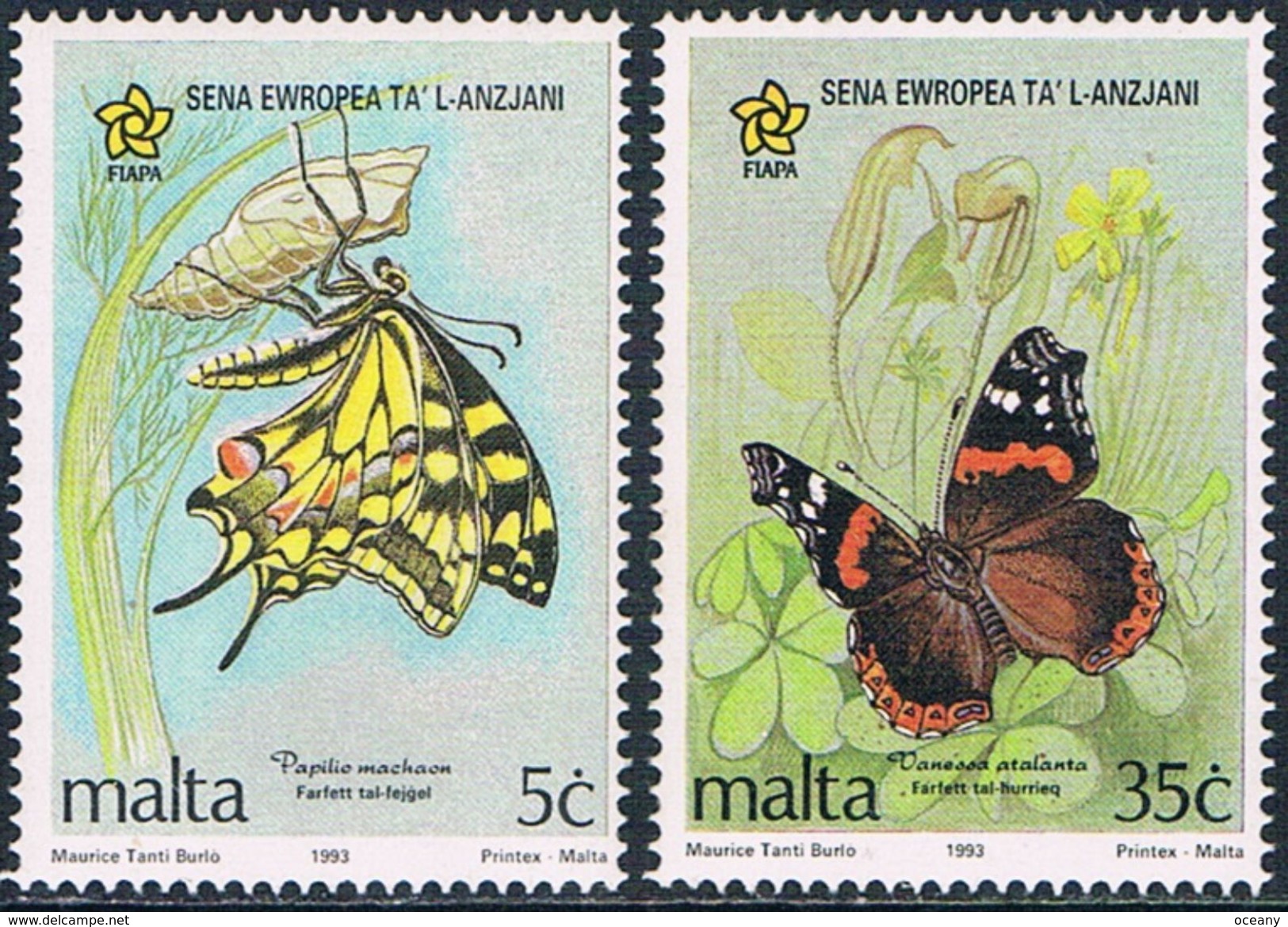 Malte - Papillons 893/894 ** - Papillons