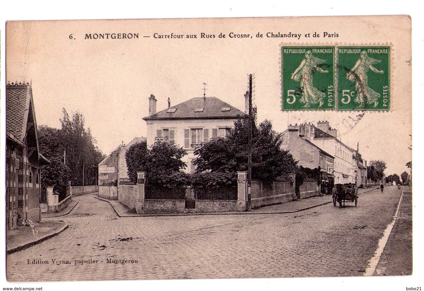 D043 - Montgeron - Carrefour Aux Rues De Crosnes , De Chalindray Et De Paris -édit. Verne , Papetier à Montgeron - N°6 - Montgeron