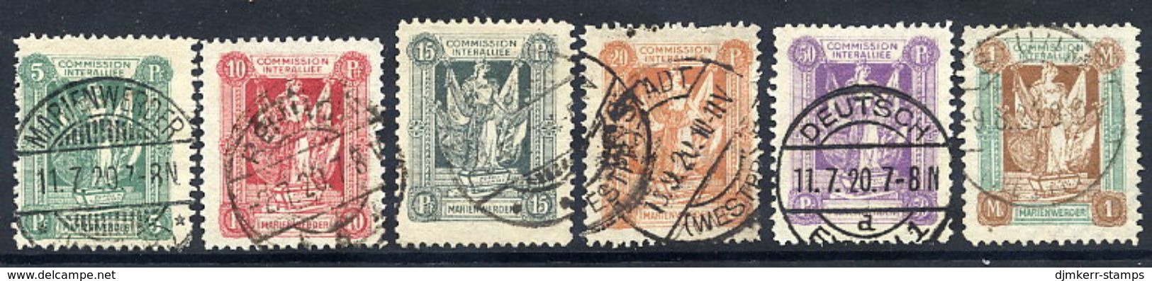 MARIENWERDER 1920 First Definitive Issue, Six Values On Thin Paper, Used.  Michel 1-4y, 8y, 11y  €30 - Other & Unclassified