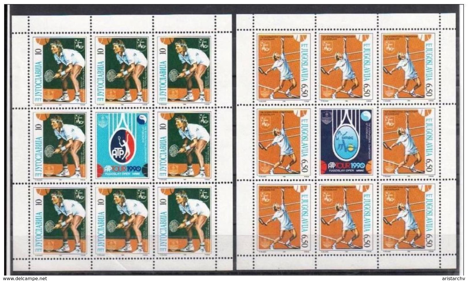 YUGOSLAVIA 1990 TENNIS 2 SHEETLETS - Tennis