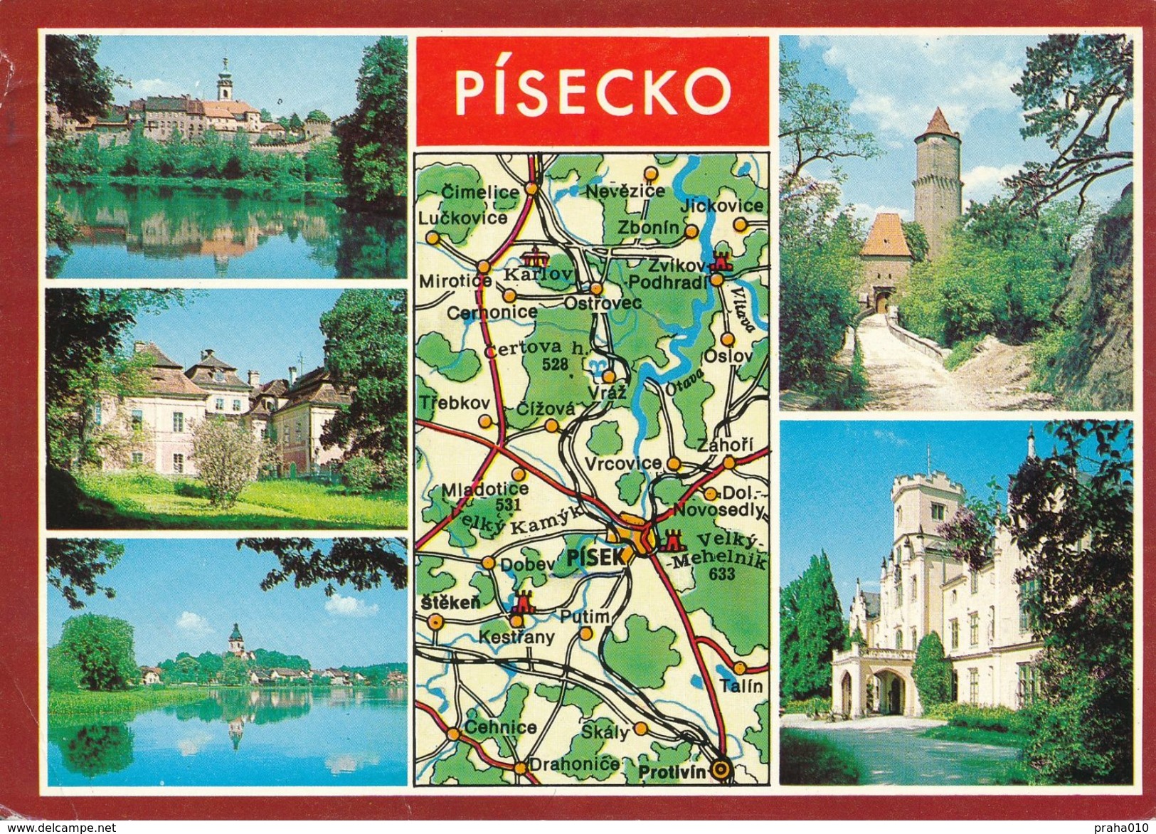 M0763 - Czechoslovakia (1979) 397 01 Pisek 1 (postcard: Pisek - Region) Tariff: 50h (stamp: 20h + 30h - New Tariff!) - Briefe U. Dokumente