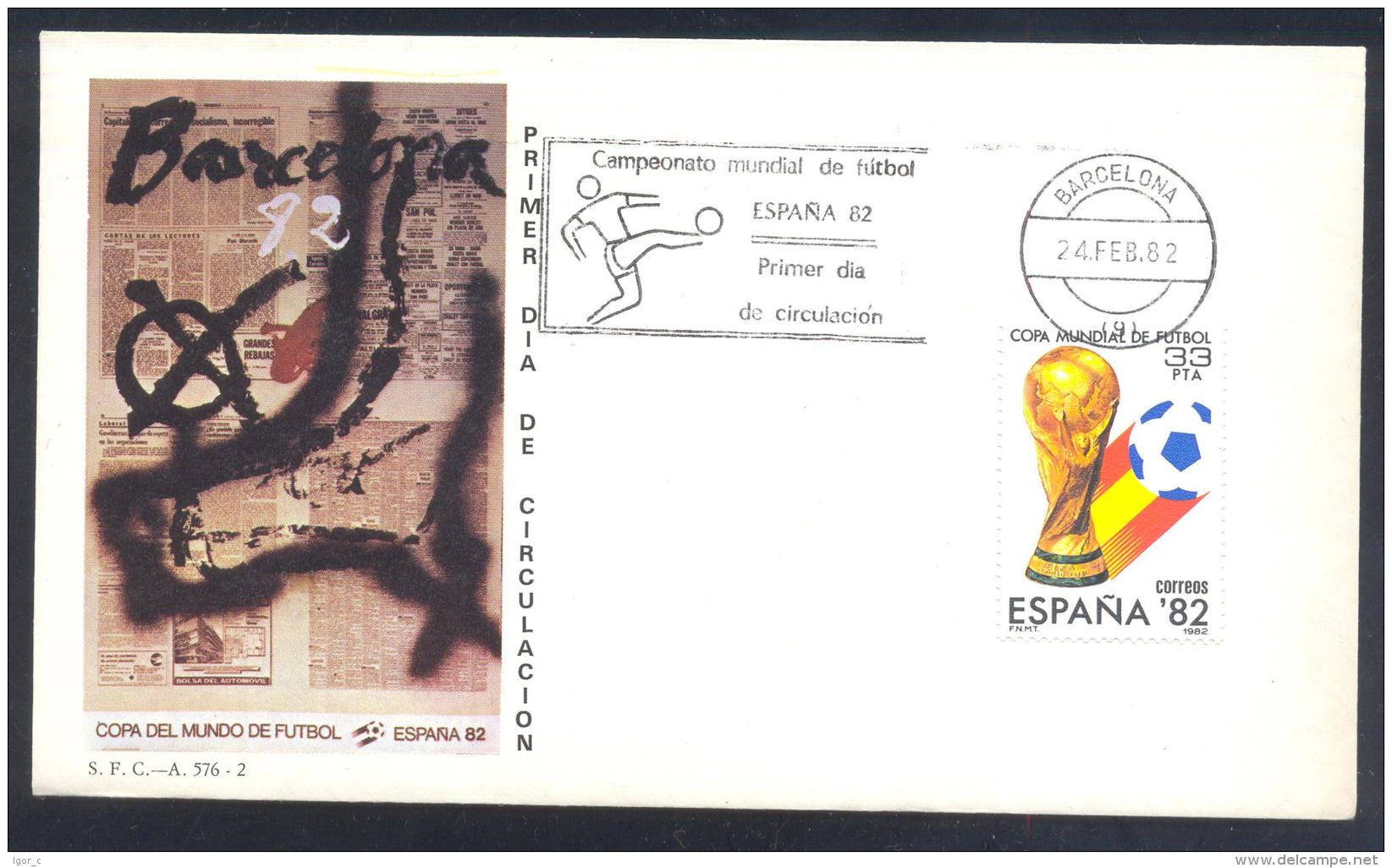 Spain 1982 Cover: Football Fussball Soccer Calcio Voetbal: FIFA WM World Cup Espana 82; Mundial Slogan - 1982 – Espagne