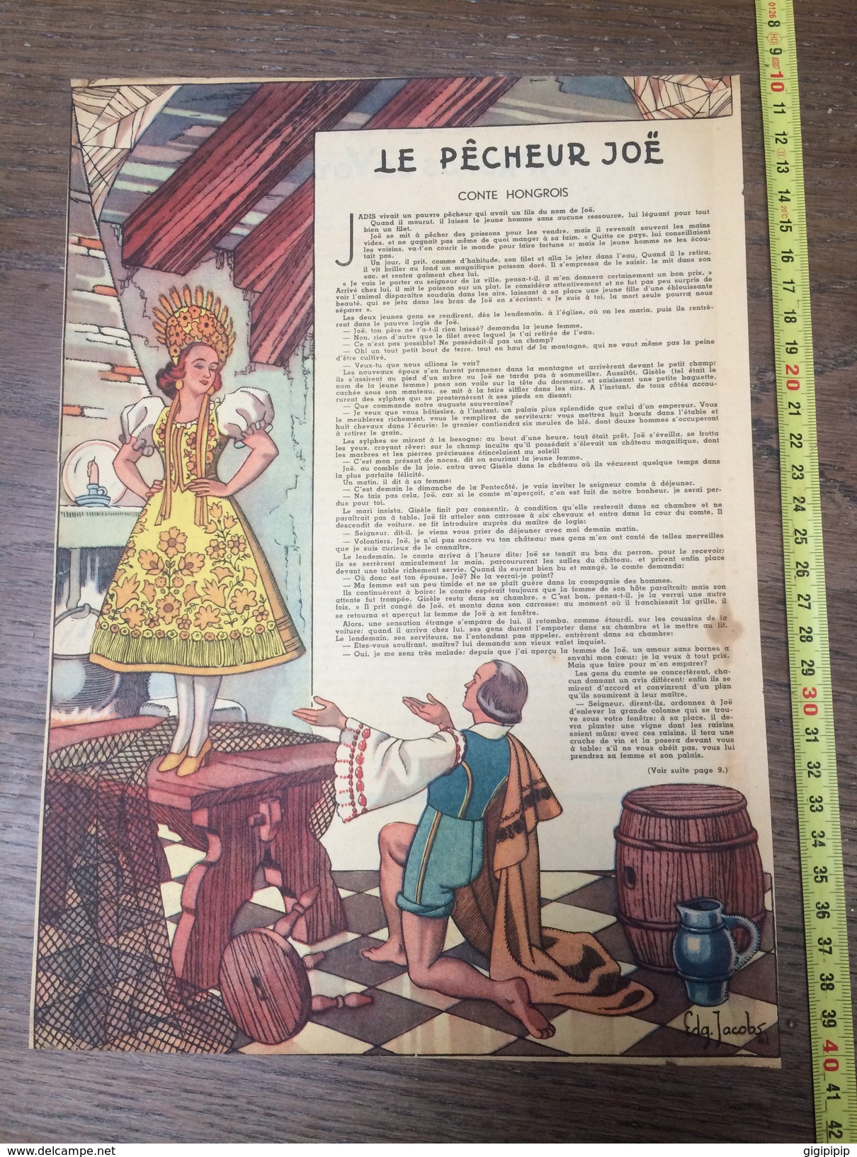 CONTE HONGROIS ILLUSTRE PAR EP EDGAR PIERRE JACOBS 1942 LE PECHEUR JOE - Collections