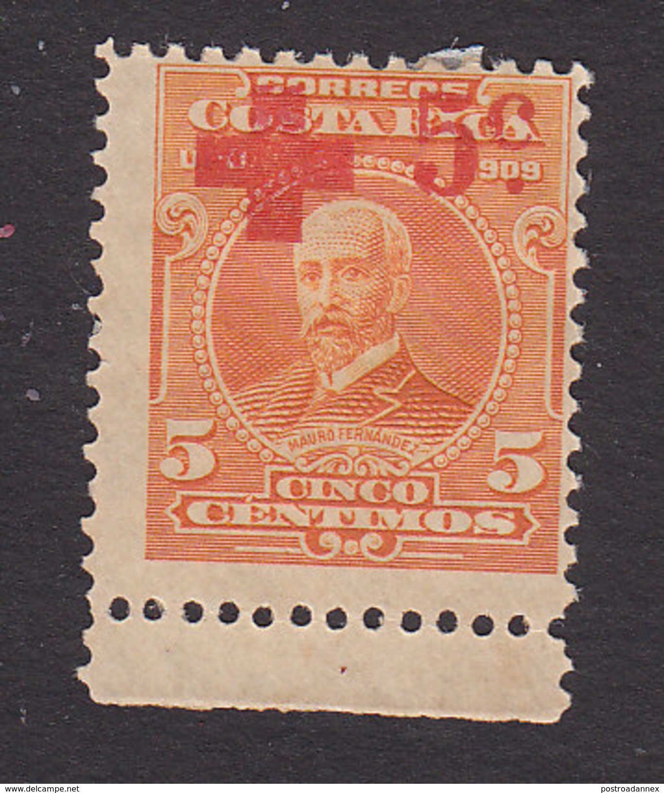 Costa Rica, Scott #B1, Mint No Gum, Fernandez Surcharged, Issued 1922 - Costa Rica