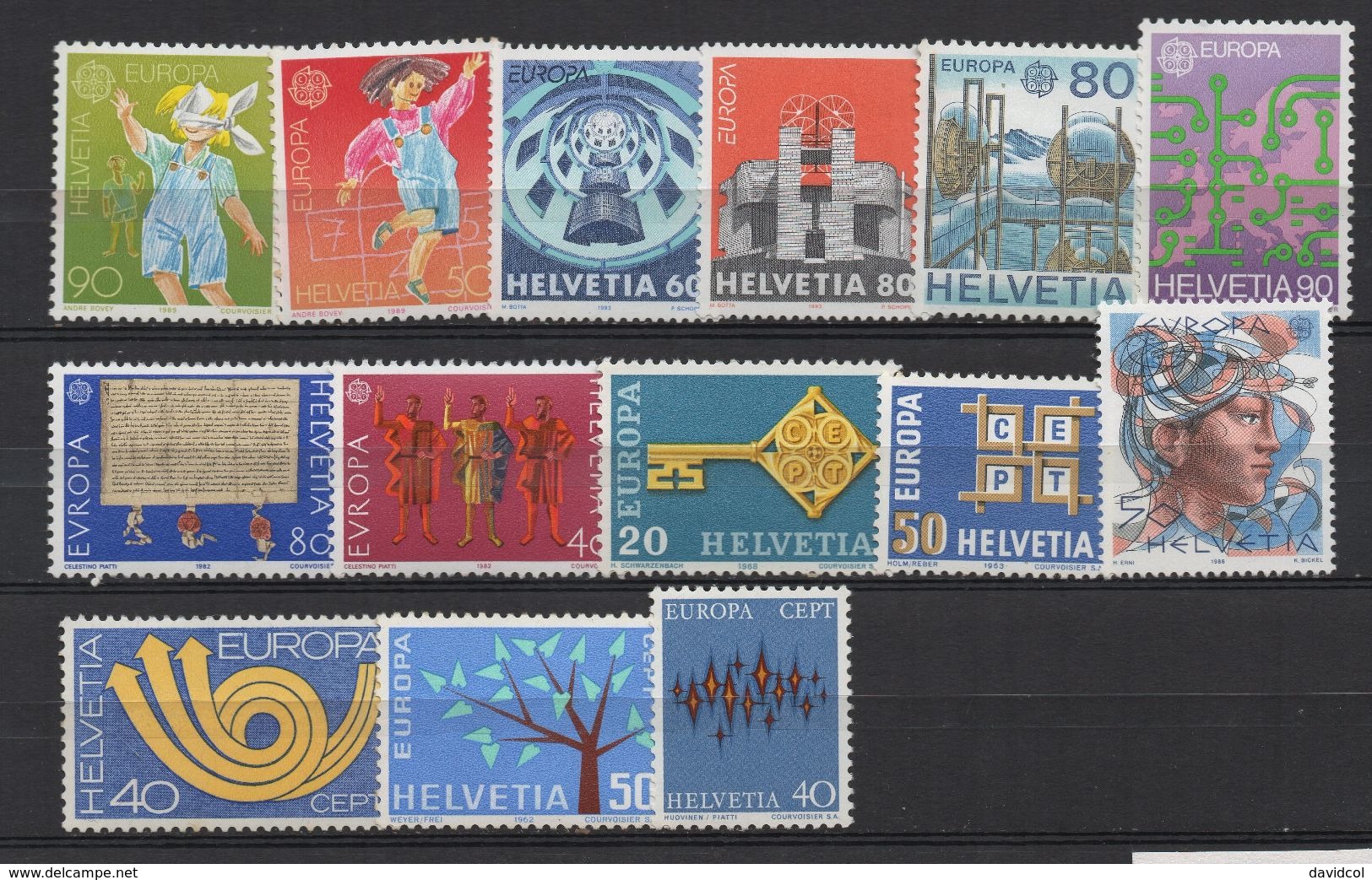 M534.-. SWITZERLAND 1963.1993, EUROPA CEPT MNH STAMPS X 14. - Sammlungen