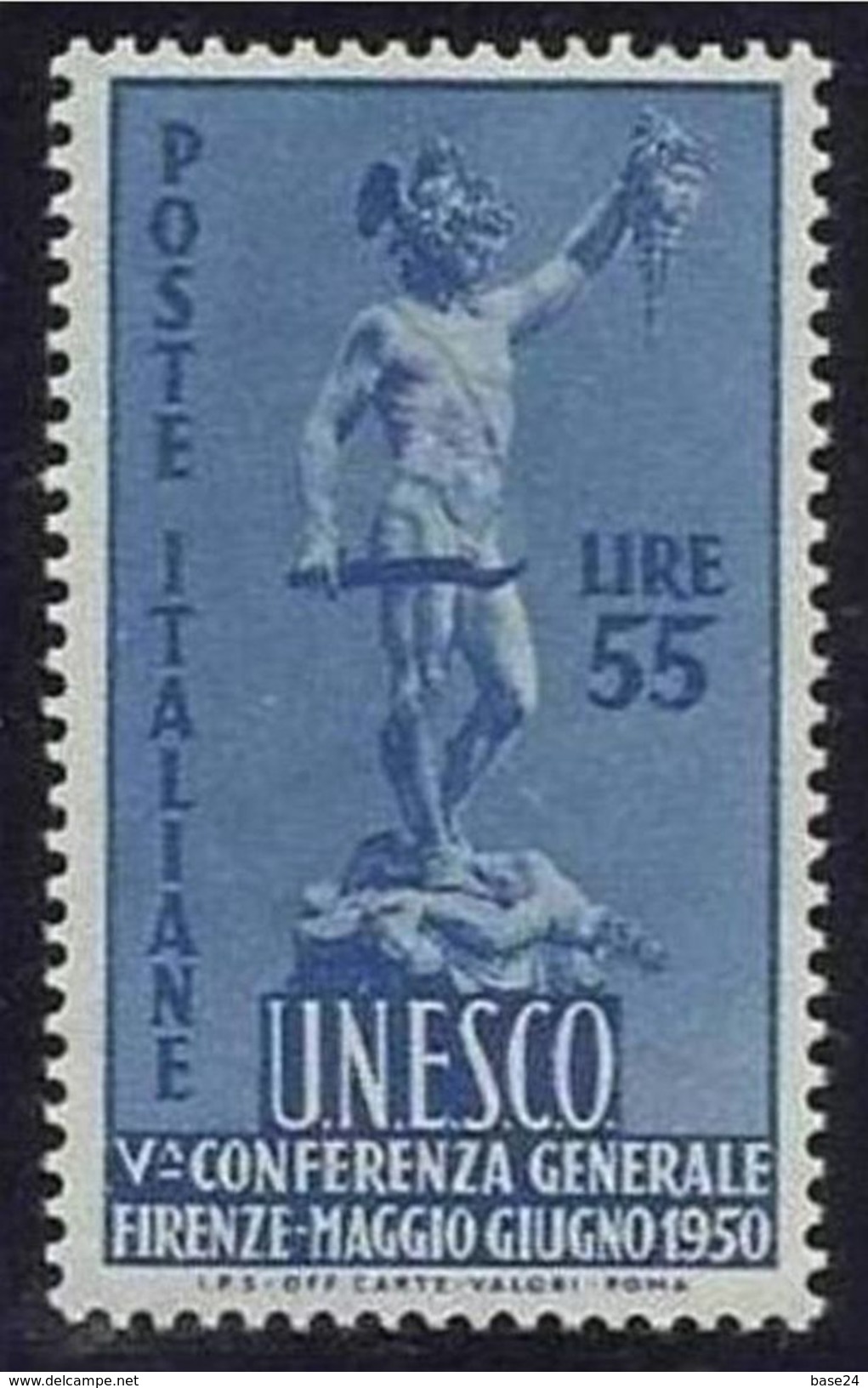 1950 Italia Italy Repubblica UNESCO 55 Lire Azzurro MNH** U.N.E.S.C.O. - UNESCO