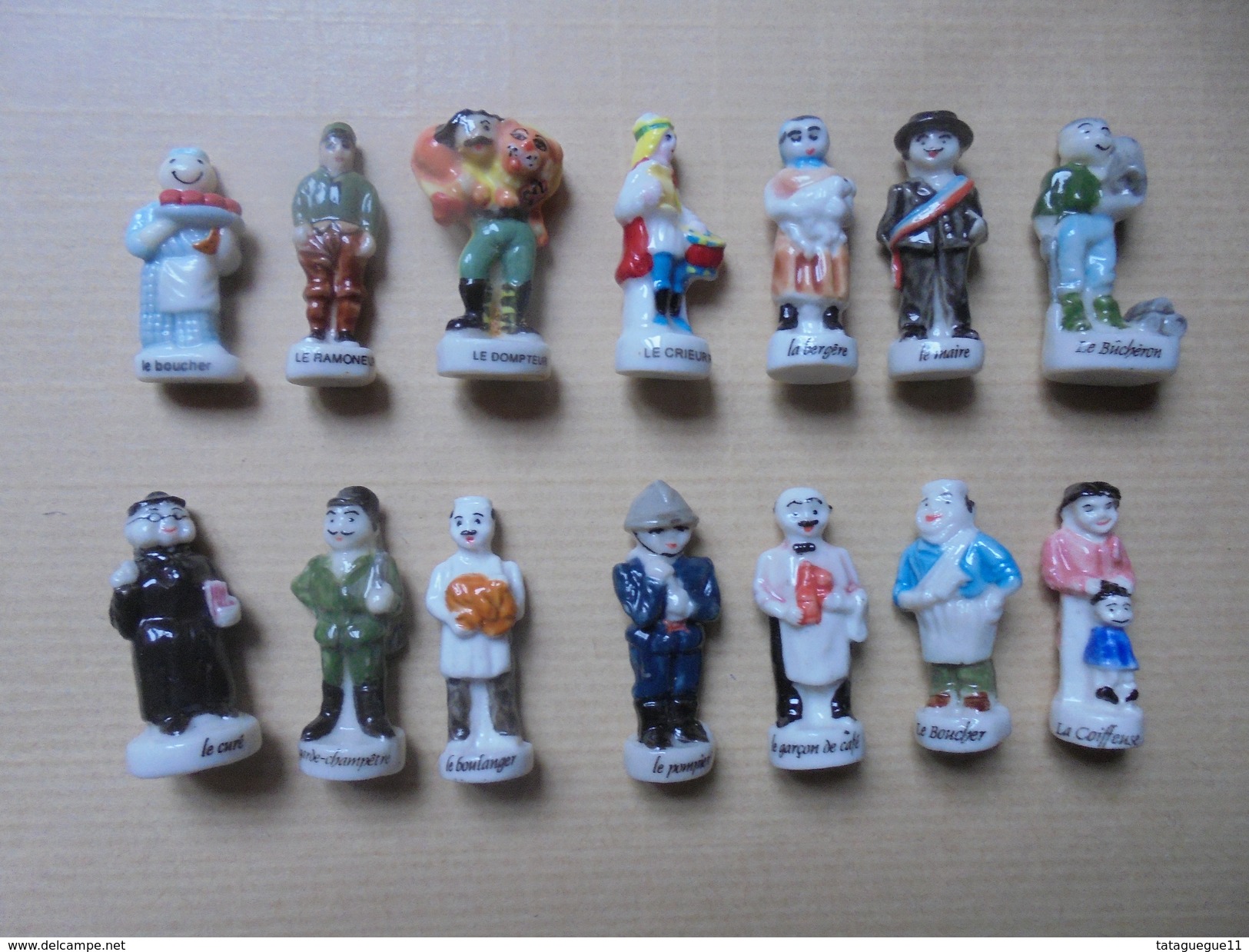 Vintage - Petit Lot De 14 Fèves Métiers/Vieux Métiers - Personnages