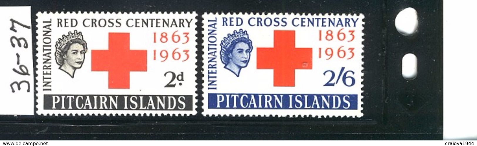 PITCAIRN Isl. 1963 "RED CROSS" #36 - 37 MNH - Islas De Pitcairn