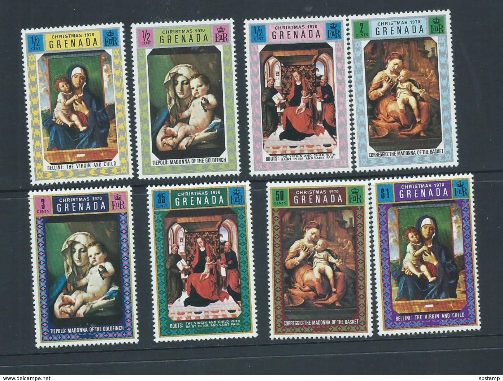 Grenada 1970 Christmas Painting Set Of 8 MNH - Grenada (...-1974)