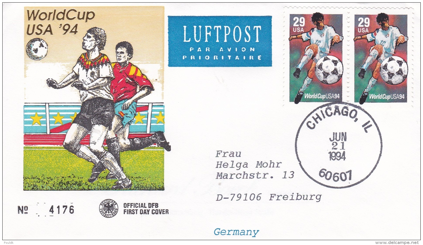 USA Cover 1994 World Cup FIFA Football USA - Chicago   (DD14-8) - 1994 – Vereinigte Staaten