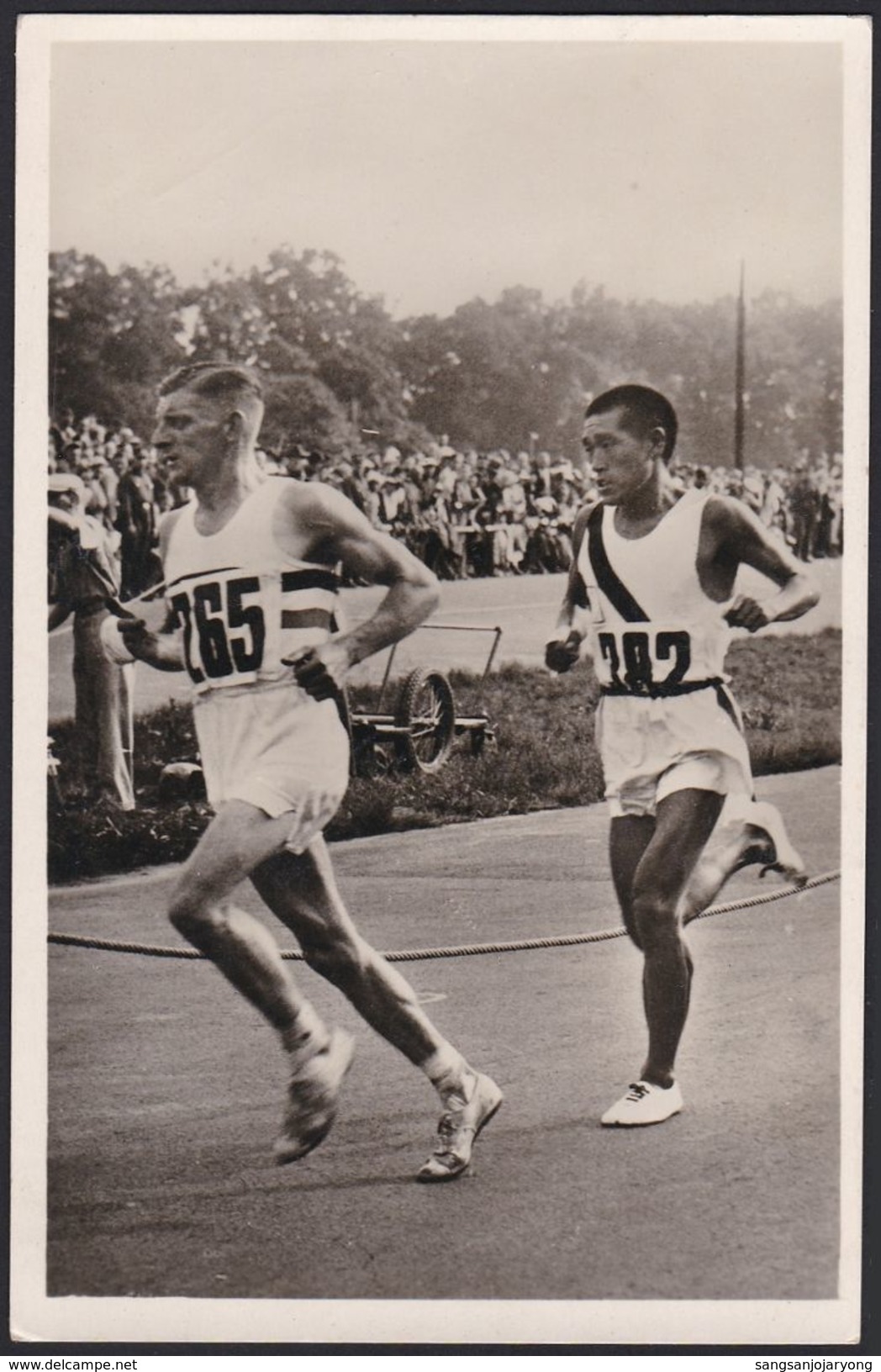 Postcard 1936 Berlin Olympics, Marathon, Japanese Occupation Korea, Marathoner Son Gi-Jeong, Running, Jeux Olympiques - Sommer 1936: Berlin