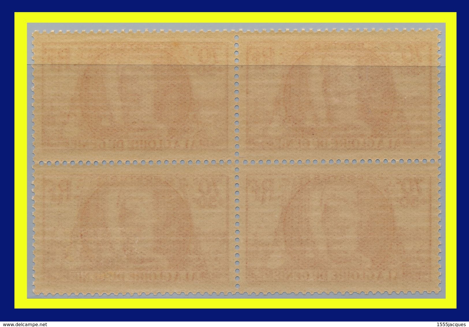 N° 423 À LA GLOIRE DU GÉNIE MILITAIRE 1939 - BLOC DE 4 - 2 EX. N** SANS TRACE DE CHARNIÈRE + 2 EX. N* TRACE DE CHARNIÈRE - Unused Stamps
