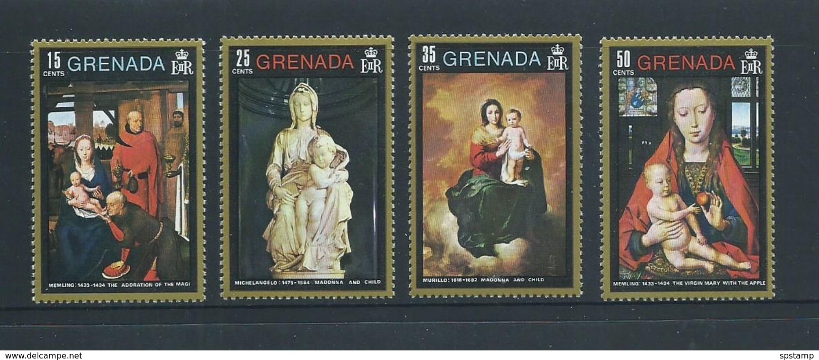 Grenada 1971 Christmas Paintings Set 4 & Miniature Sheet  MNH - Grenada (...-1974)