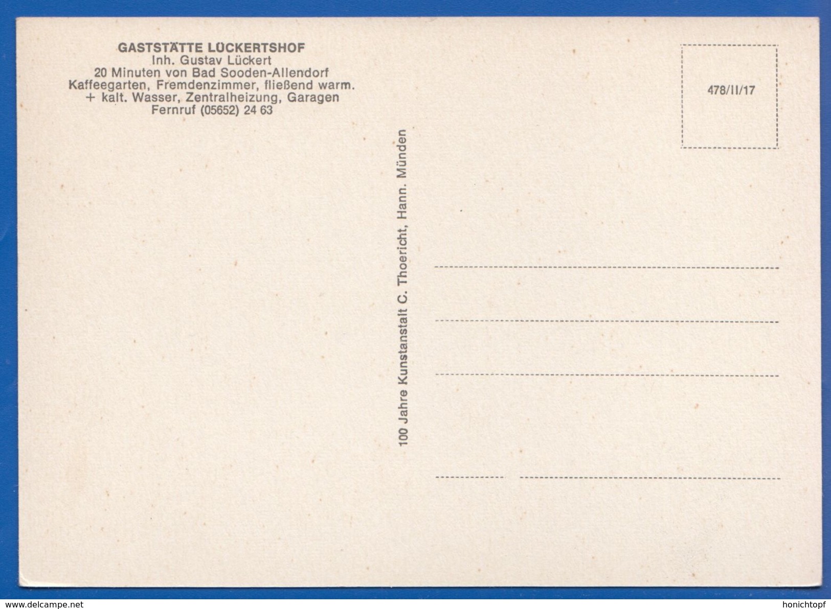 Deutschland; Bad Sooden Allendorf; Gaststätte LÜckertshof - Bad Sooden-Allendorf