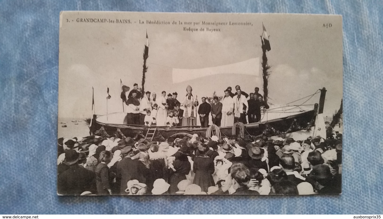 GRANDCAMP LES BAINS - LA BÉNÉDICTION DE LA MER PAR MONSEIGNEUR LEMONNIER ÉVÊQUE DE BAYEUX - 14 - Andere & Zonder Classificatie