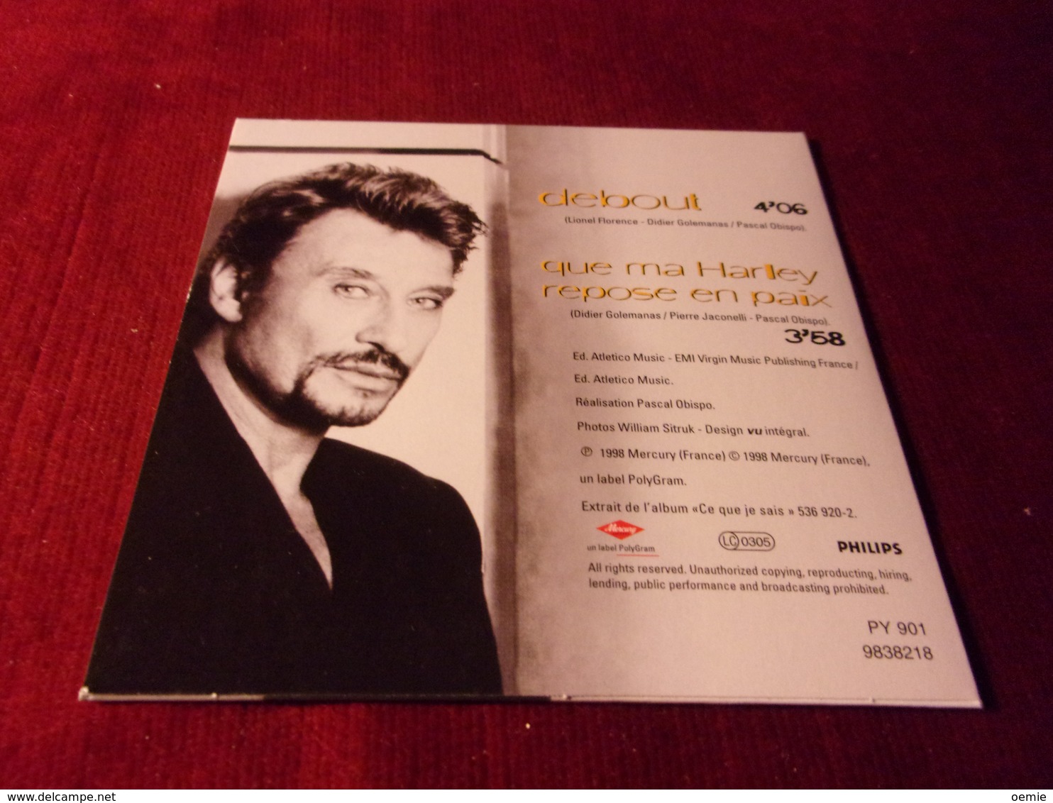 JOHNNY  HALLYDAY    ° °°°°  DEBOUT   CD  SINGLE 2  TITRES - Sonstige - Franz. Chansons