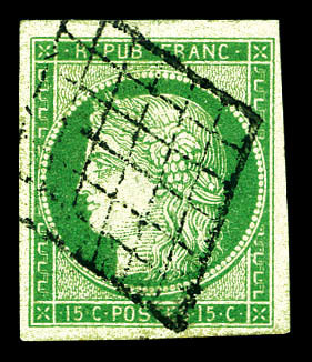 O N°2, 15c Vert Obl étoile. TTB (certificat)   Qualité: O   Cote: 1050 Euros - 1849-1850 Cérès