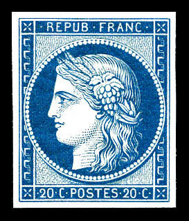 ** N°8f, Non émis, 20c Bleu Impression De 1862, Fraîcheur Postale, SUPERBE (certificat)    Qualité: ** - 1849-1850 Ceres