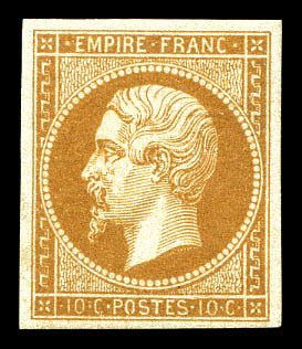 ** N°13B, 10c Brun-clair Type II, Fraîcheur Postale, SUP (signé Calves/certificat)   Qualité: ** - 1853-1860 Napoléon III