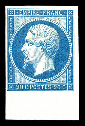 * N°14B, 20c Bleu Type II, Bdf. TTB (signé Margues/certificat)   Qualité: *   Cote: 550 Euros - 1853-1860 Napoléon III.