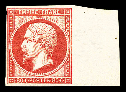 * N°17B, 80c Rose, Bord De Feuille Latéral, Très Jolie Pièce. SUP (signé Calves/certificat)   Qualité: *   Cote: 3800 Eu - 1853-1860 Napoleone III