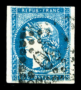 O N°44B, 20c Bleu Type I Report 2, TB (signé Brun/certificat)   Qualité: O   Cote: 850 Euros - 1870 Emission De Bordeaux