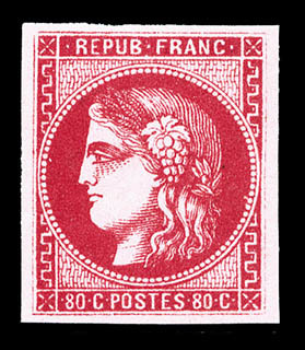 * N°49b, 80c Rose Vif, TB (certificat)   Qualité: *   Cote: 1000 Euros - 1870 Ausgabe Bordeaux
