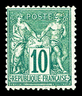 ** N°76, 10c Vert Type II, Fraîcheur Postale. SUP (signé Brun/certificat)   Qualité: ** - 1876-1878 Sage (Type I)