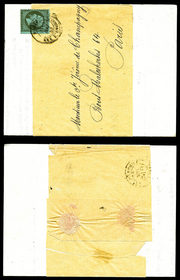 O N°19, 1c Olive Sur Bande Journal Complète. TTB   Qualité: O - 1849-1876: Période Classique