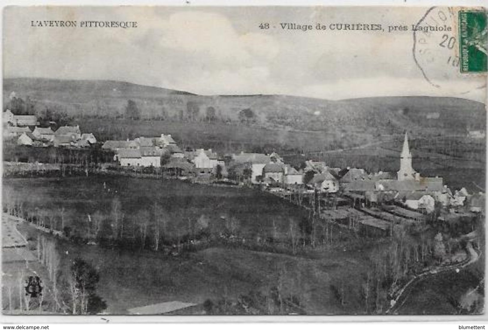 CPA Curières Aveyron Circulé - Autres & Non Classés