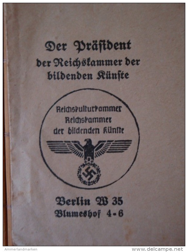 Freistempler Mit Inhalt, Der Präsident Der Reichskammer Der Bildenden Künste, Berlin, Gelaufen 1941 - Briefe U. Dokumente