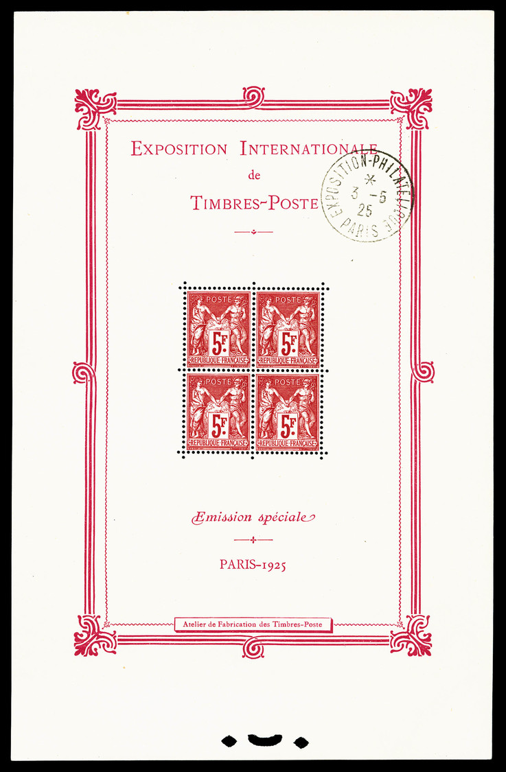 ** N°1b, Exposition Philatélique De Paris 1925, Avec Cachet De L'exposition Hors Timbres, FRAICHEUR POSTALE, SUPERBE (ce - Neufs