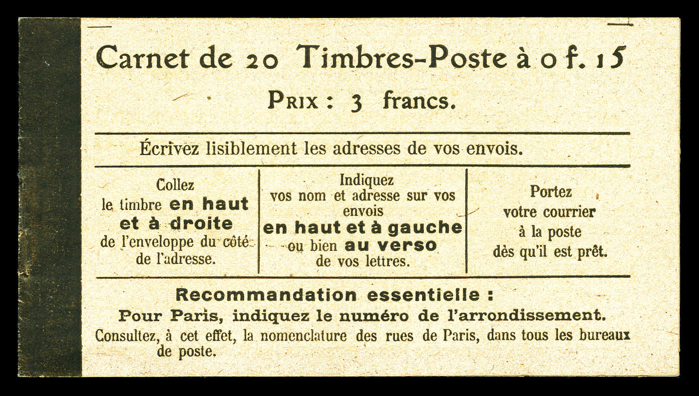 ** N°130-C5, 15c Semeuse Lignée, Couverture En 2ème Page: 'taxe Révisée Le 12 Août 1919', Papier GC, SUPERBE (certificat - Neufs